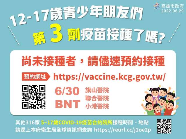 12-17歲青少年第3劑接種